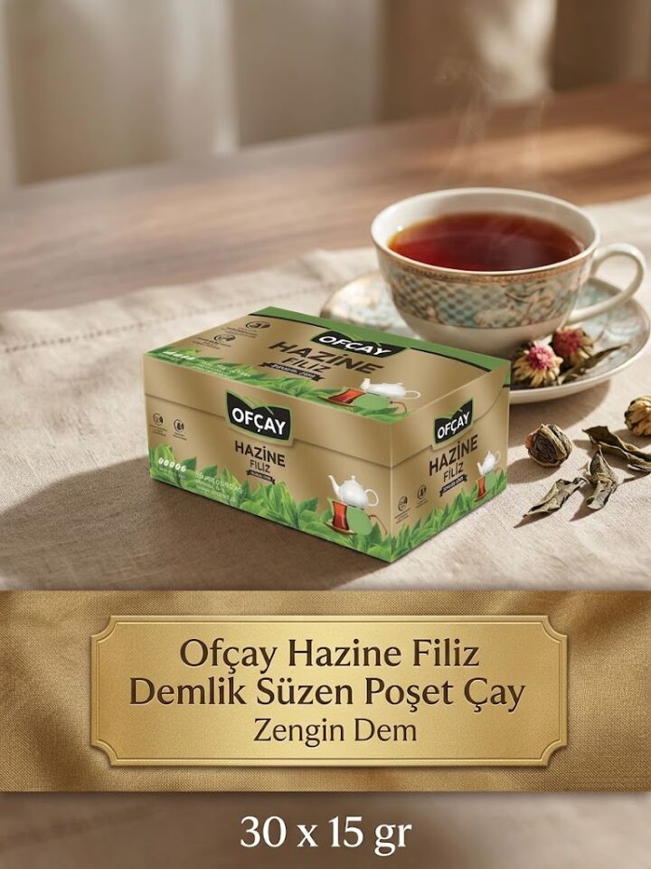 Ofçay Hazine Zengindem Demlik Poşet Çay 30 x 15 gr x 12 Paket